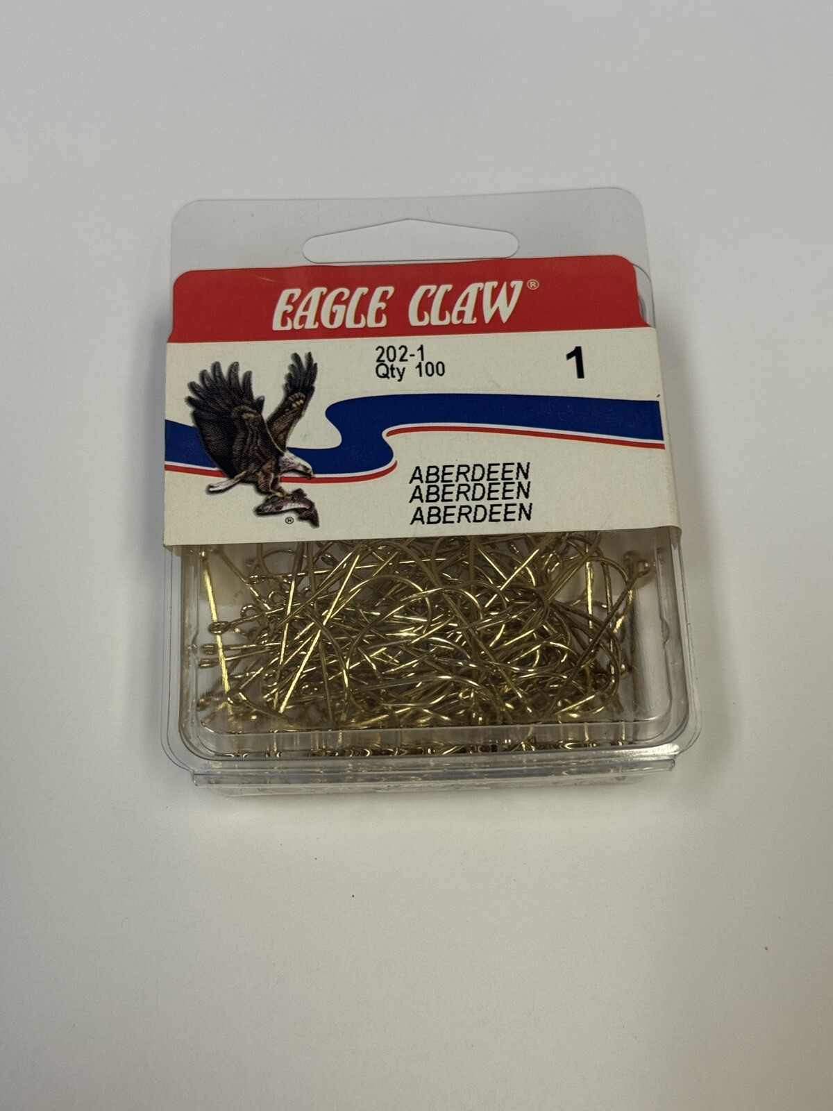Eagle Claw 202 #1 100Ct Gold Aberdeen Hooks