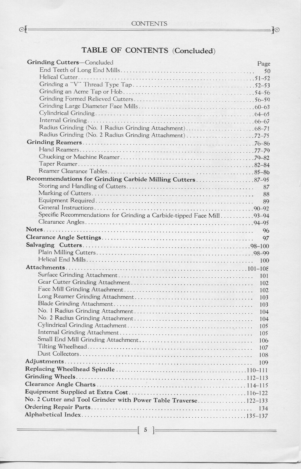 2 Cutter & Tool Grinder Operator Instruction Manual Fits Cincinnati 142