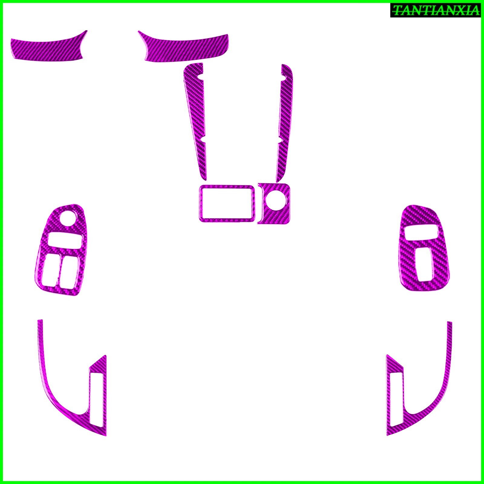 For Chevrolet Camaro 1997-2002 Purple Carbon Fiber Console Full Trim Kits 10pcs
