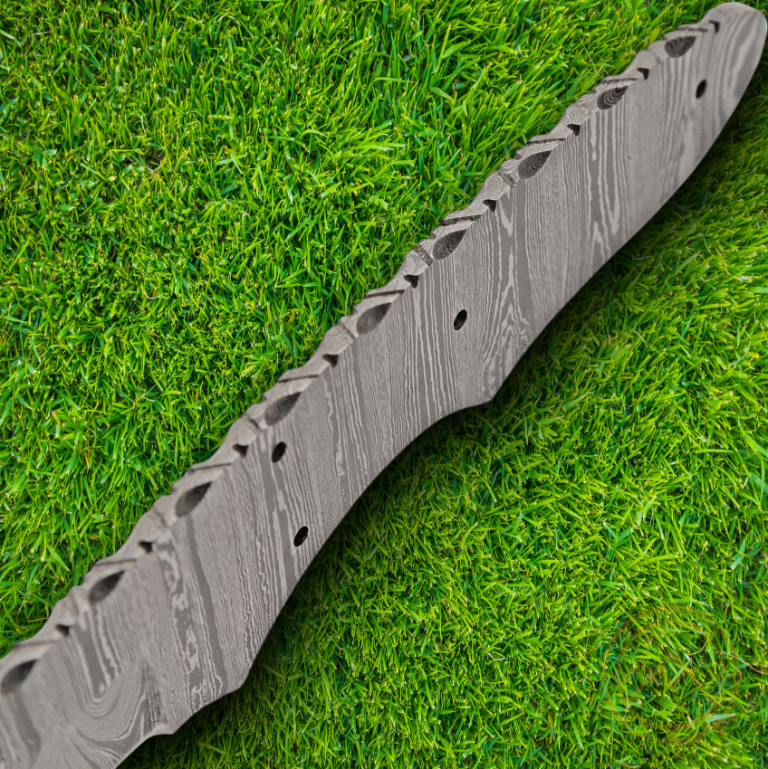 Knifemaking Fixed Knife 3.5" Damascus Steel Drop Point One-Piece Construction