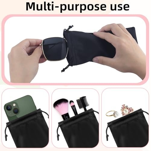 TKYZMS 8-Pcs Eyeglass Pouch Set with 2 Microfiber Cleaning Cloths-Soft