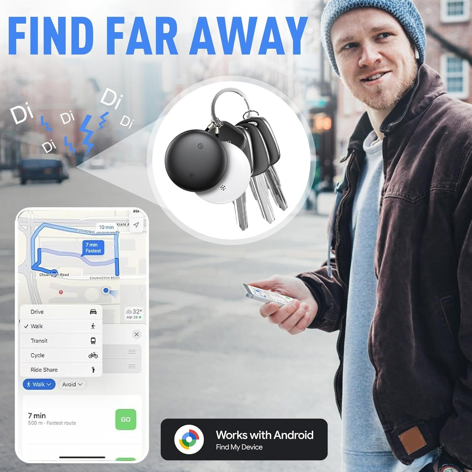 Android air Tags-4 Pack,Air Tag for Android,Google Certified Smart Android Track