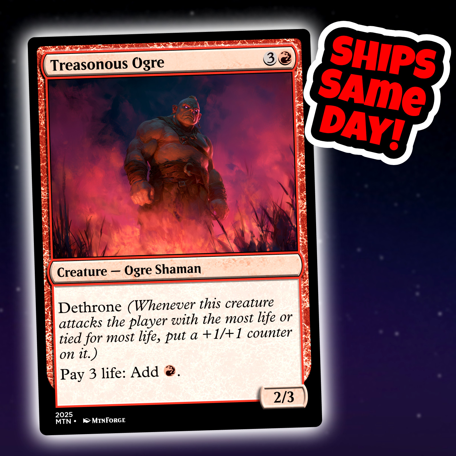 Treasonous Ogre - Custom Art Magic: The Gathering Playtest Card - Commander EDH
