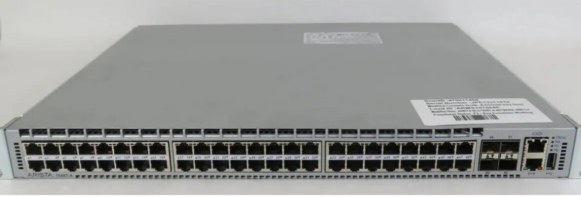Arista 7000 48-Port 100/1000BASE-T ( RJ-45) Ports Switch R-F Airflow 4x 10G SFP+