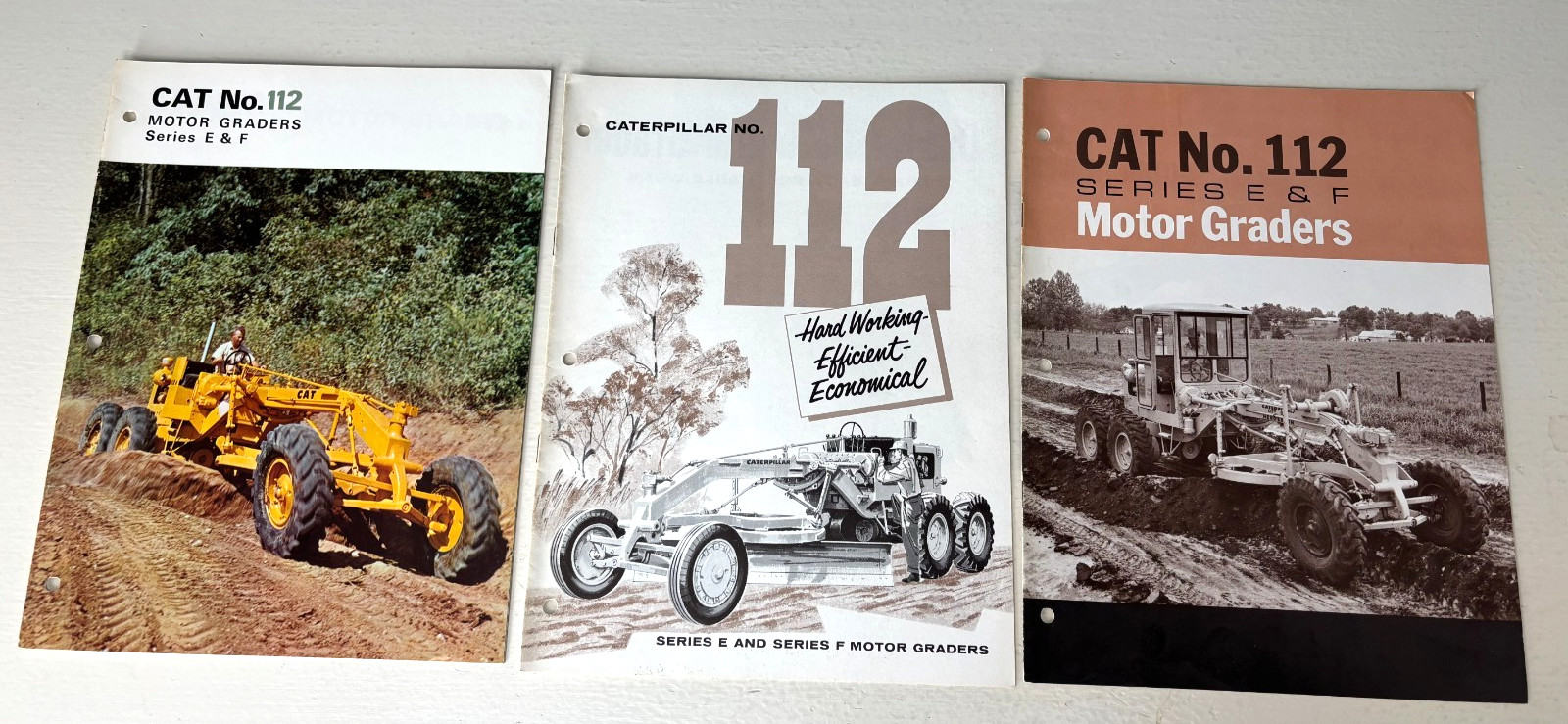 Caterpillar CAT No. 112 Series E&F Motor Graders Sales Brochure Lot VTG 50s 60s