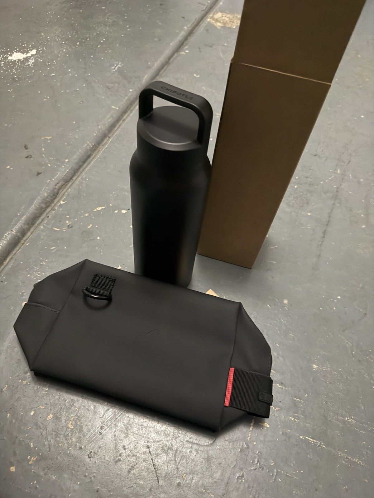 Aluminum Metal Bottle From Chipotle With Bag