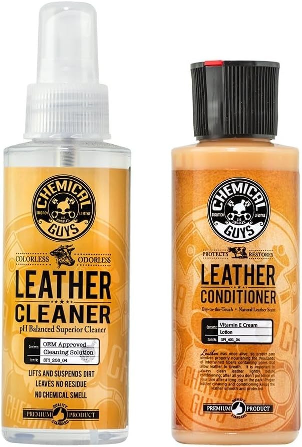 Leather Cleaner and Conditioner Kit - 2 Bottles (4 oz Each), Car Cleaner