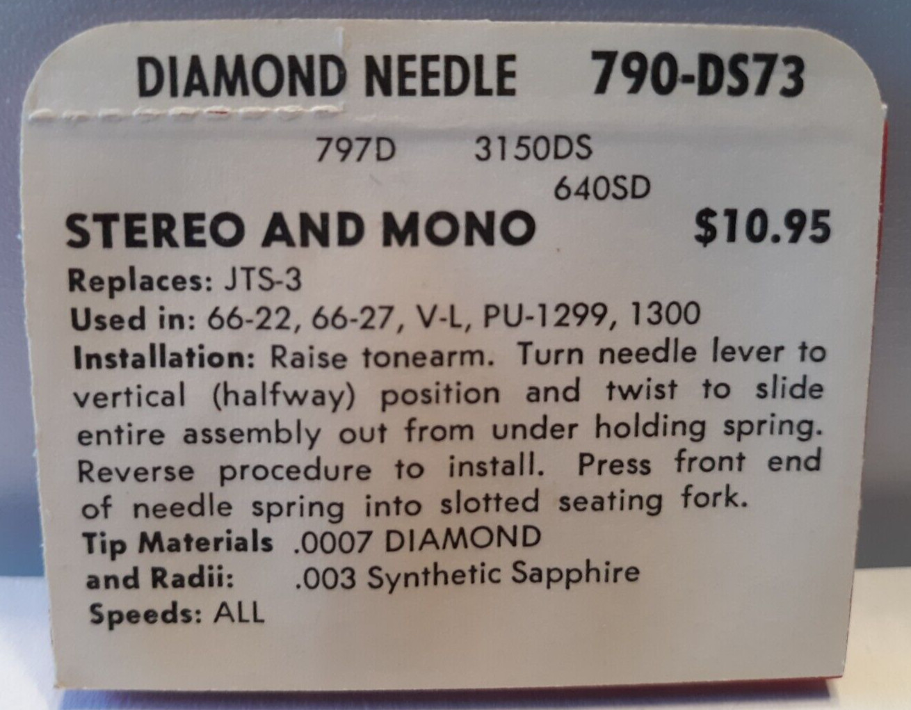 Superb diamond needle 790-DS73 replaces JTS-3