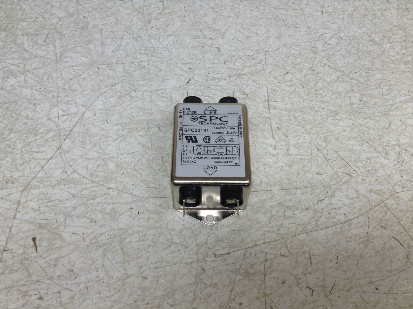 SPC Technology SPC20191 10 Amp 115 / 250 V AC EMI Filter (VV)