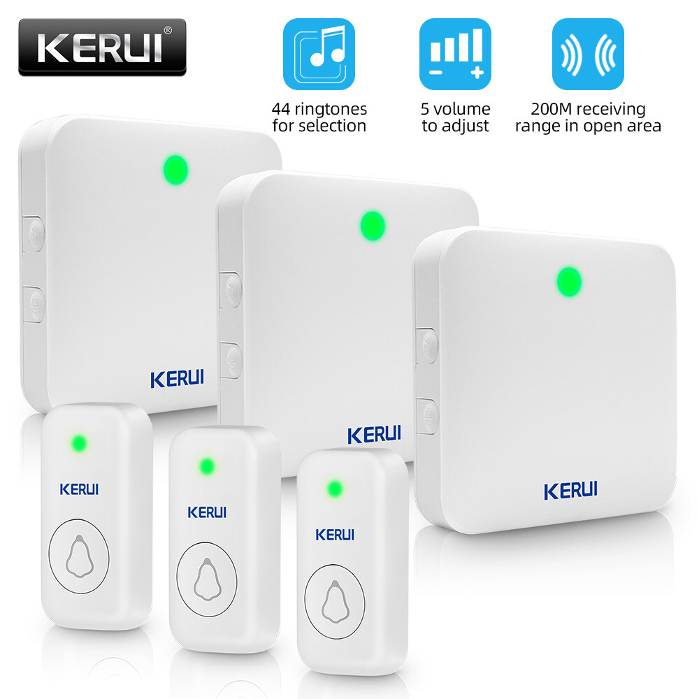 Wireless Doorbell Chime Waterproof Plugin Receiver Adjustable Volume 600FT Kit