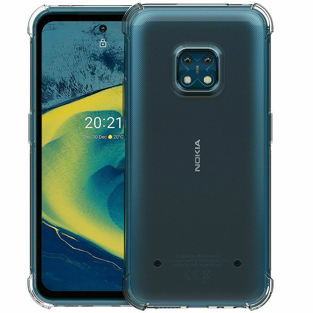 For Nokia XR20 Case Slim Clear Shockproof Flexible TPU Cover + Screen Protector