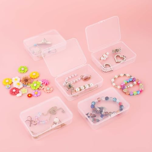5 Pcs Mini Plastic Storage Containers Box with Lid, Small Storage Containers