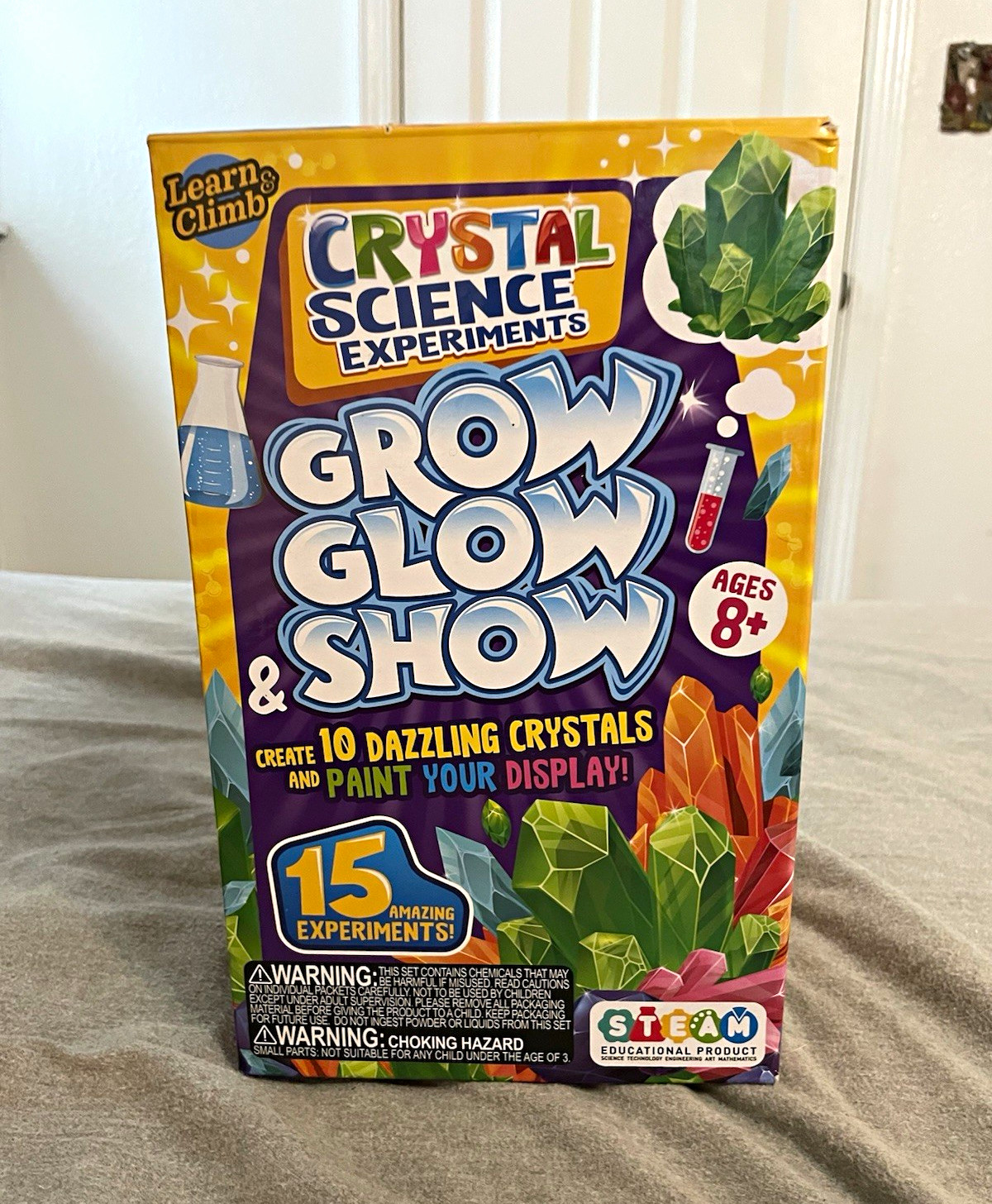 Learn & Climb Grow Glow & Show Crystal Science Kit, 15 Experiments, 8+