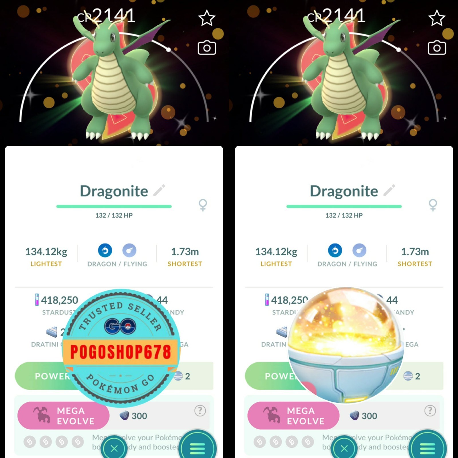 Pokémon PTC Go - Shiny Dragonite Special Background ✨ Go Tour Kalos 2026 ✨