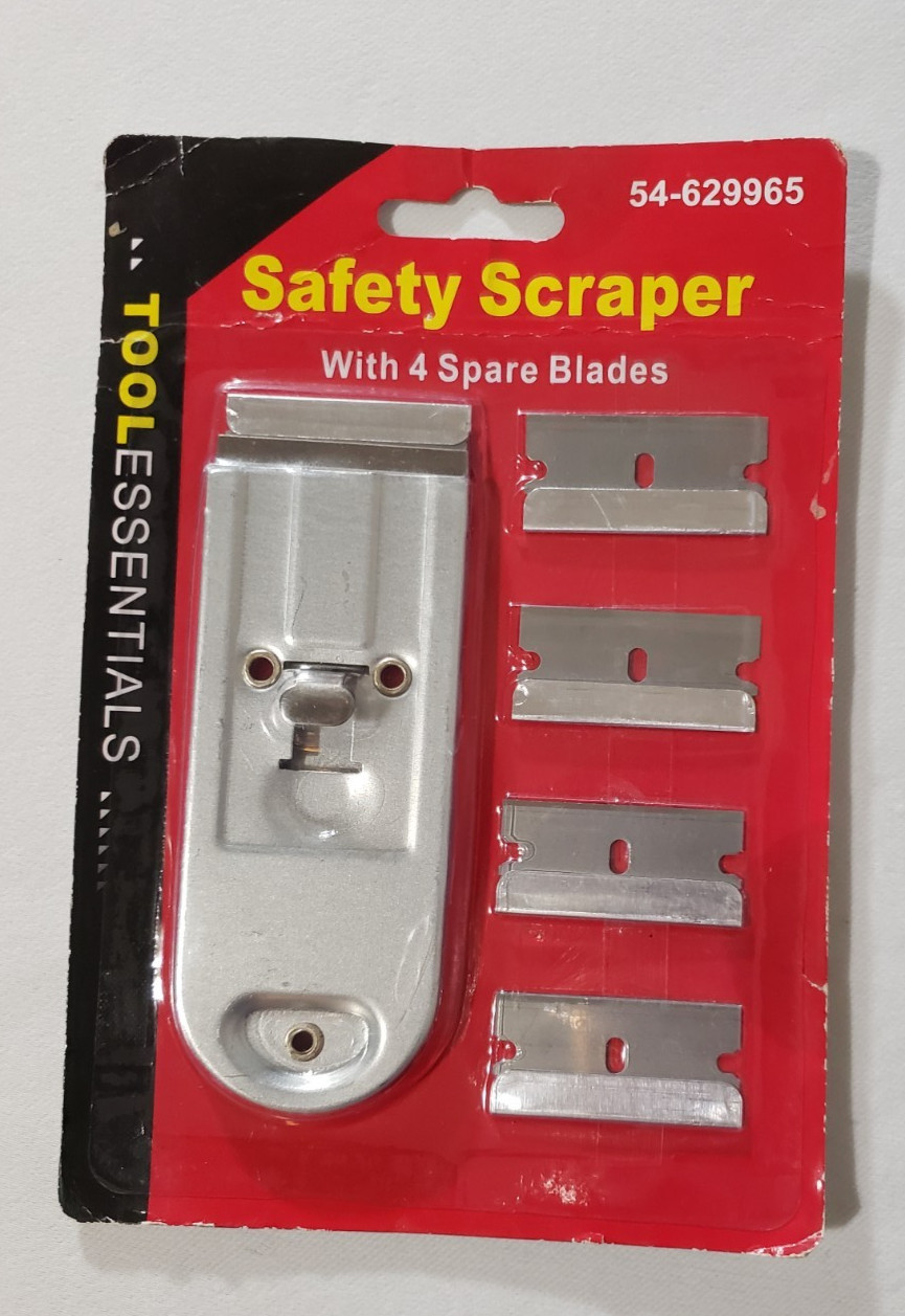 Safety Scraper with 4 Spare Blades Tool Essentials