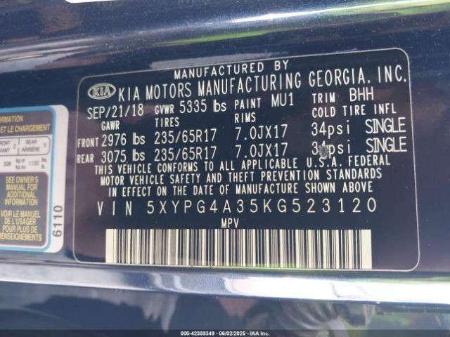 SORENTO 2019 Glove Box 4711472