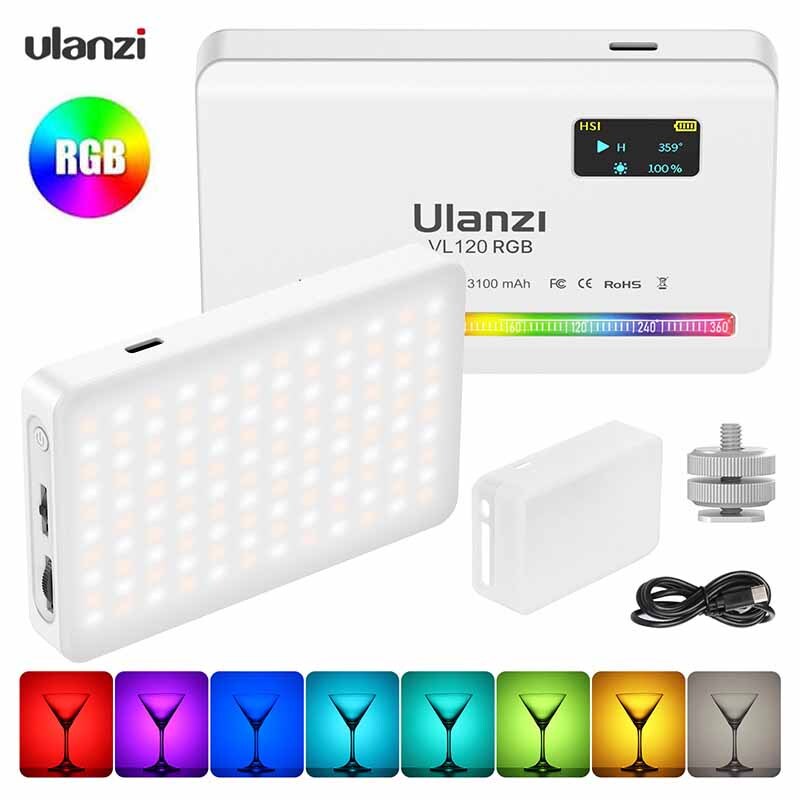 Ulanzi VL120RGB LED Video Light Photography Vlog Fill Light 360° Full Color Lamp