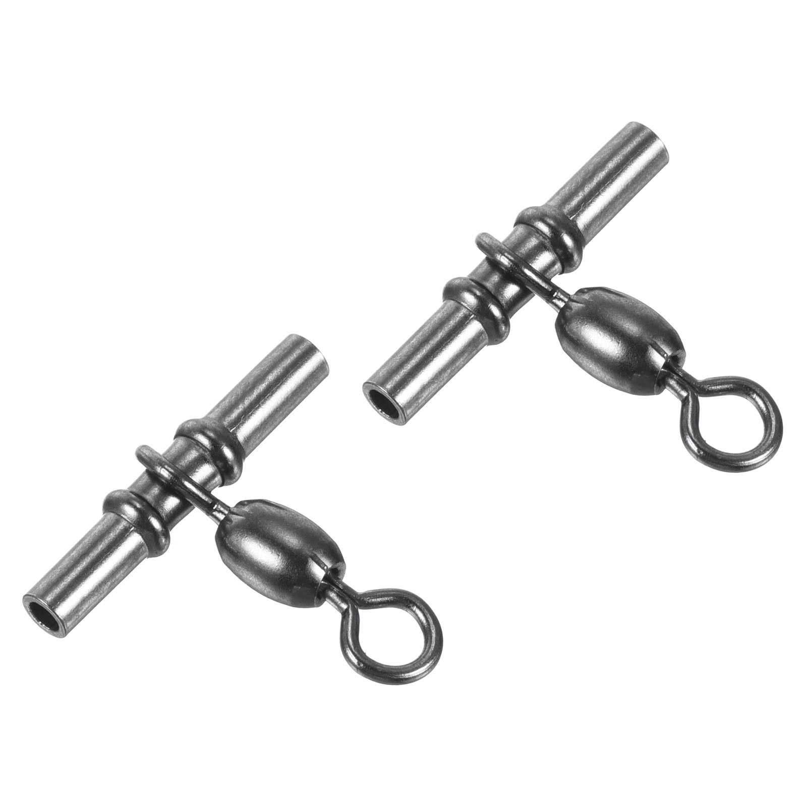 Sleeve Swivel, 10Pcs 84lb Stainless Steel 3 Way Fishing Terminal Tackle, Black