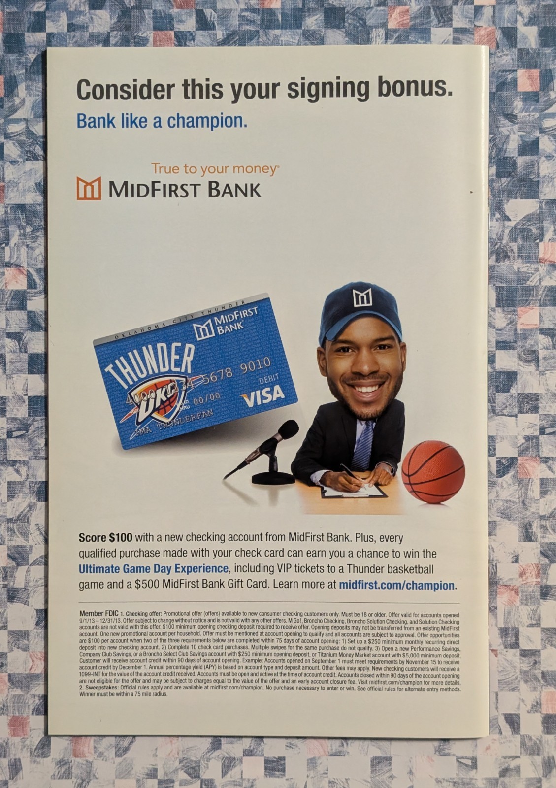 OKC Thunder GameNight Program - January 2, 2014 vs Nets - NBA Westbrook Durant