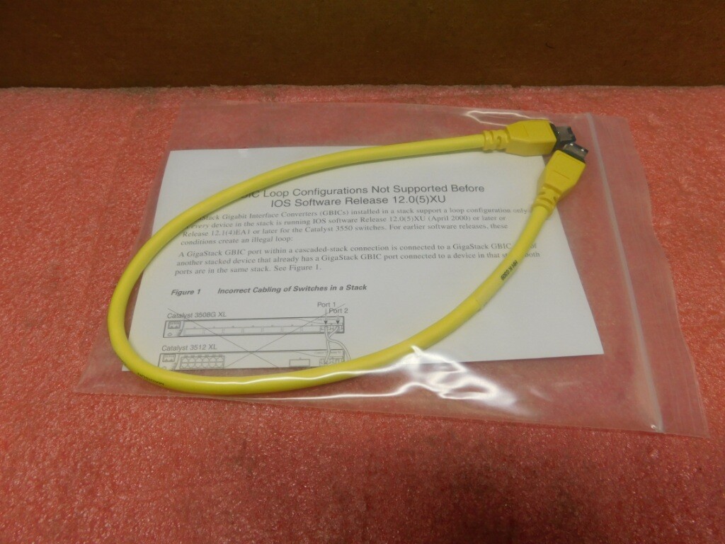New in Sealed Bag -=- CISCO GigaStack Loop Cable -=- CAB-GS-50CM