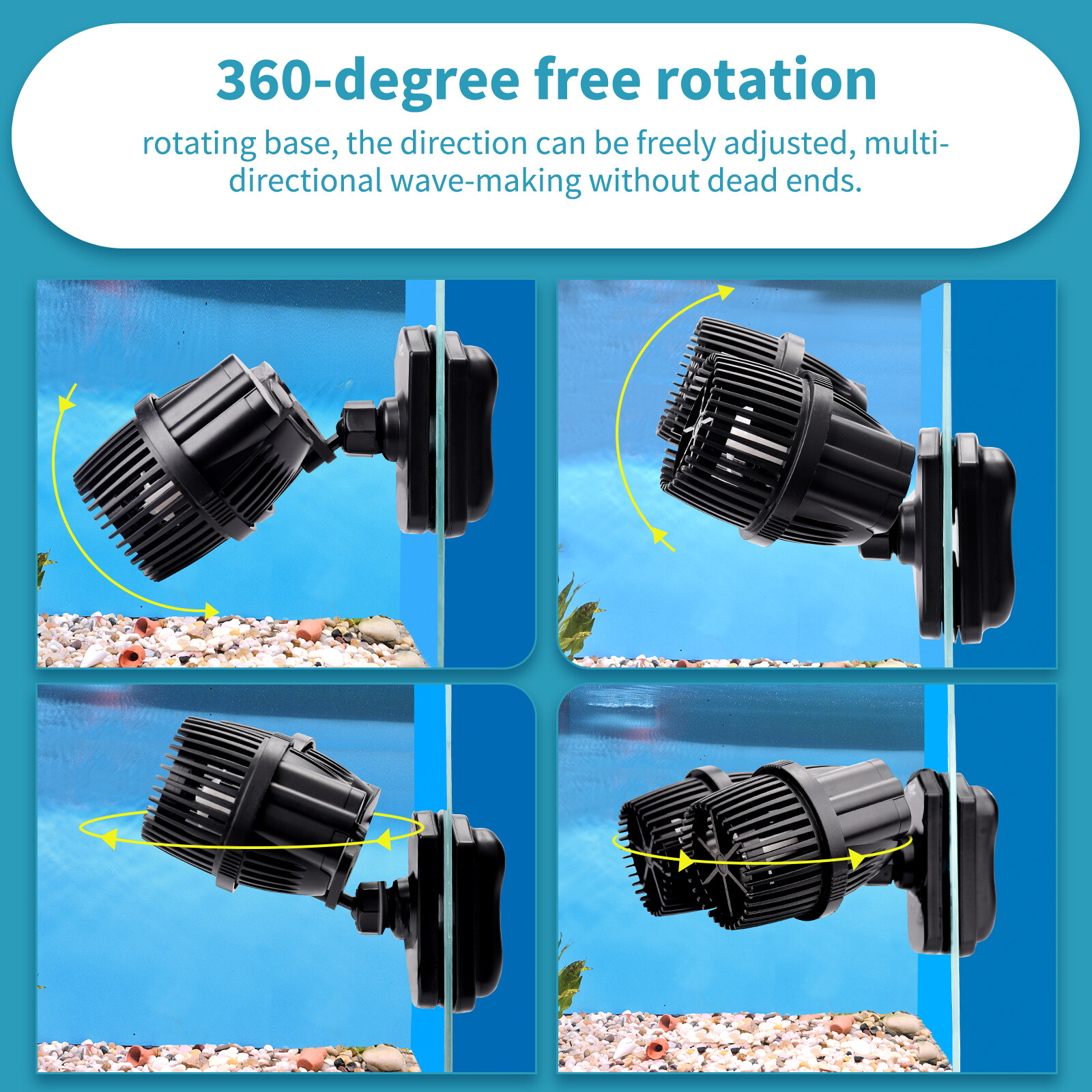 hygger Double Head Aquarium Wave maker Circulation Water Pump with Magnetic Base