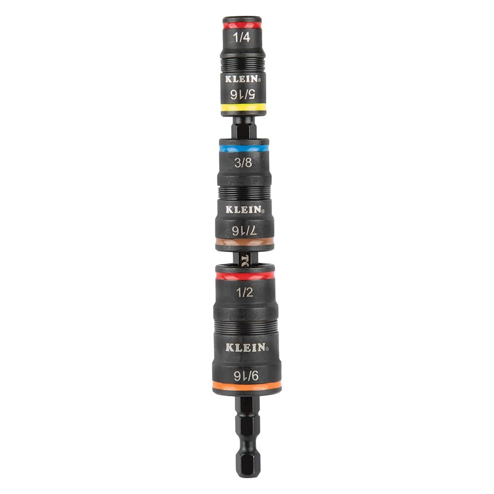 Klein Tools 7 in 1 Impact Flip Socket Set Multi Color Quick Connect Hex Driver