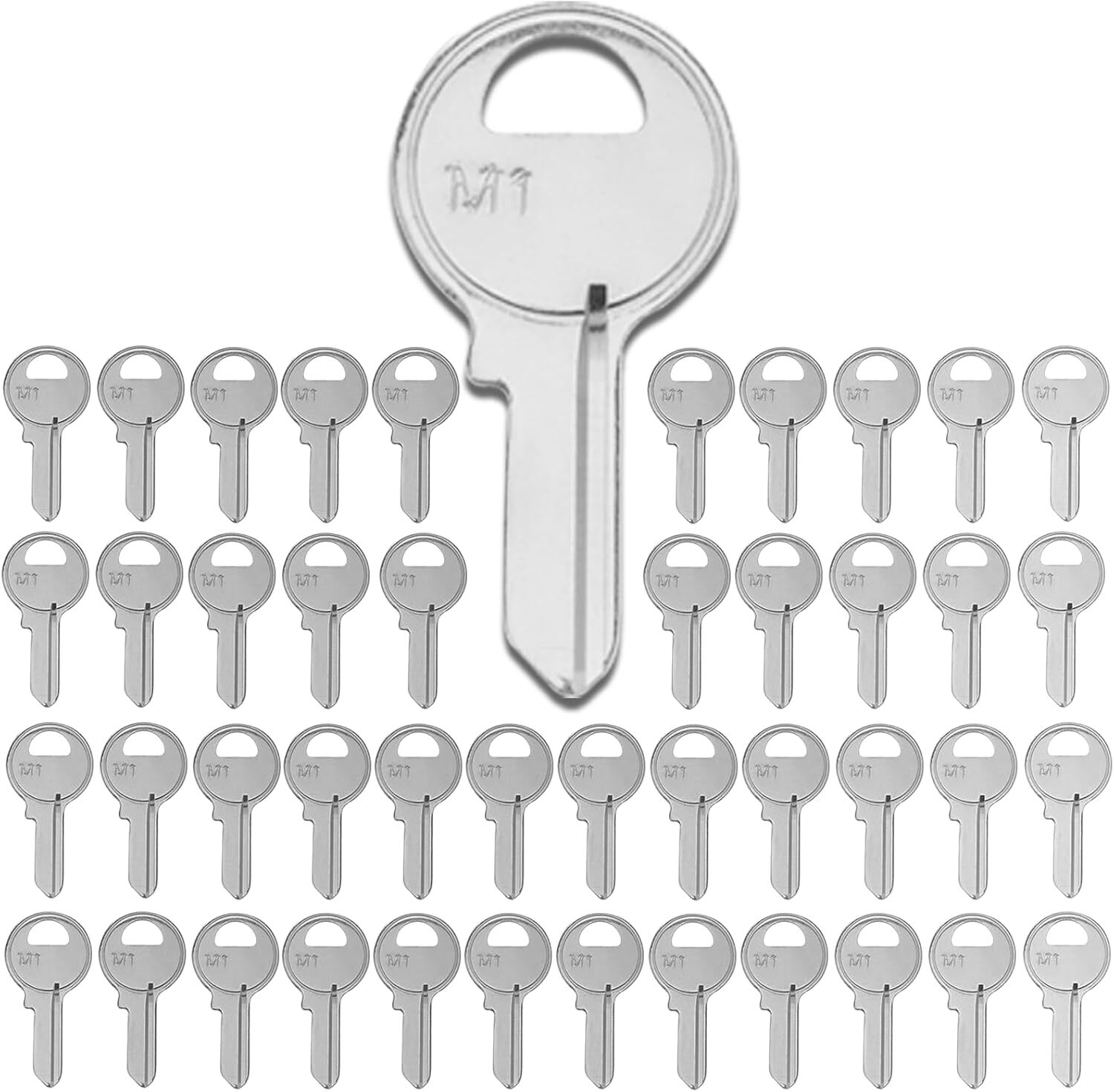 50PCS Uncut M1 Blank Key Blanks Brass Finish Copper Structures Key Blanks