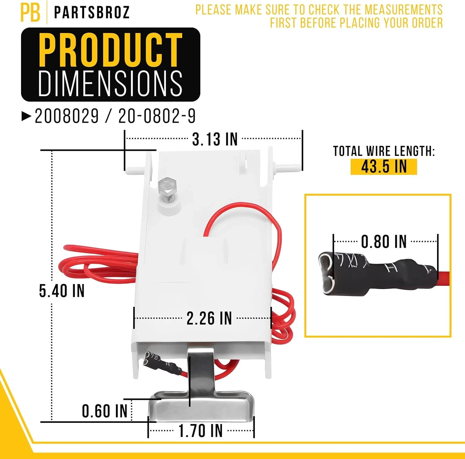 Ice Thickness Control Probe for Manitowoc Ice Machine Replacement Sensor 2008029