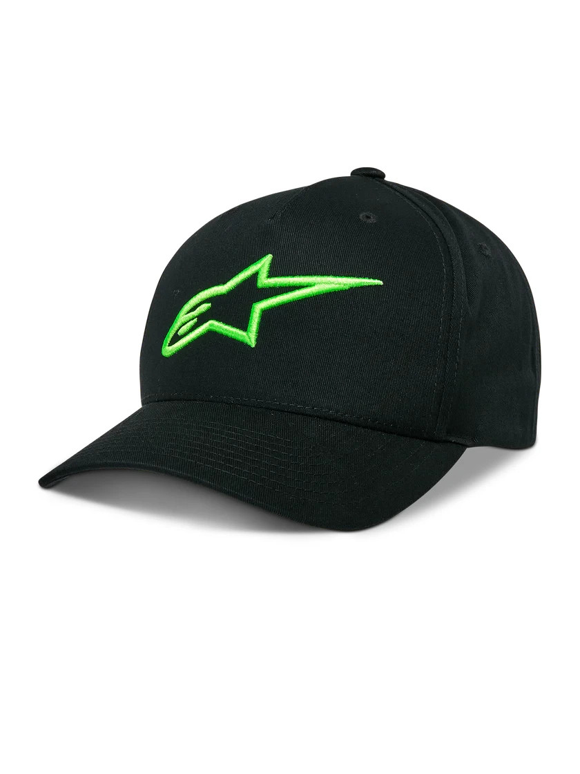 Alpinestars Ageless Curve Hat Baseball Cap Black/Green- Snap back Casual Wear