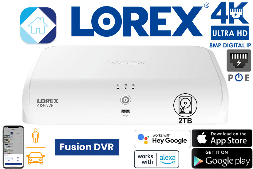 Lorex N910A62 NVR 4K+ 12MP HD+ 16 Camera Capable 8 Wired + 8 Fusion Smart 2TB ⭐️