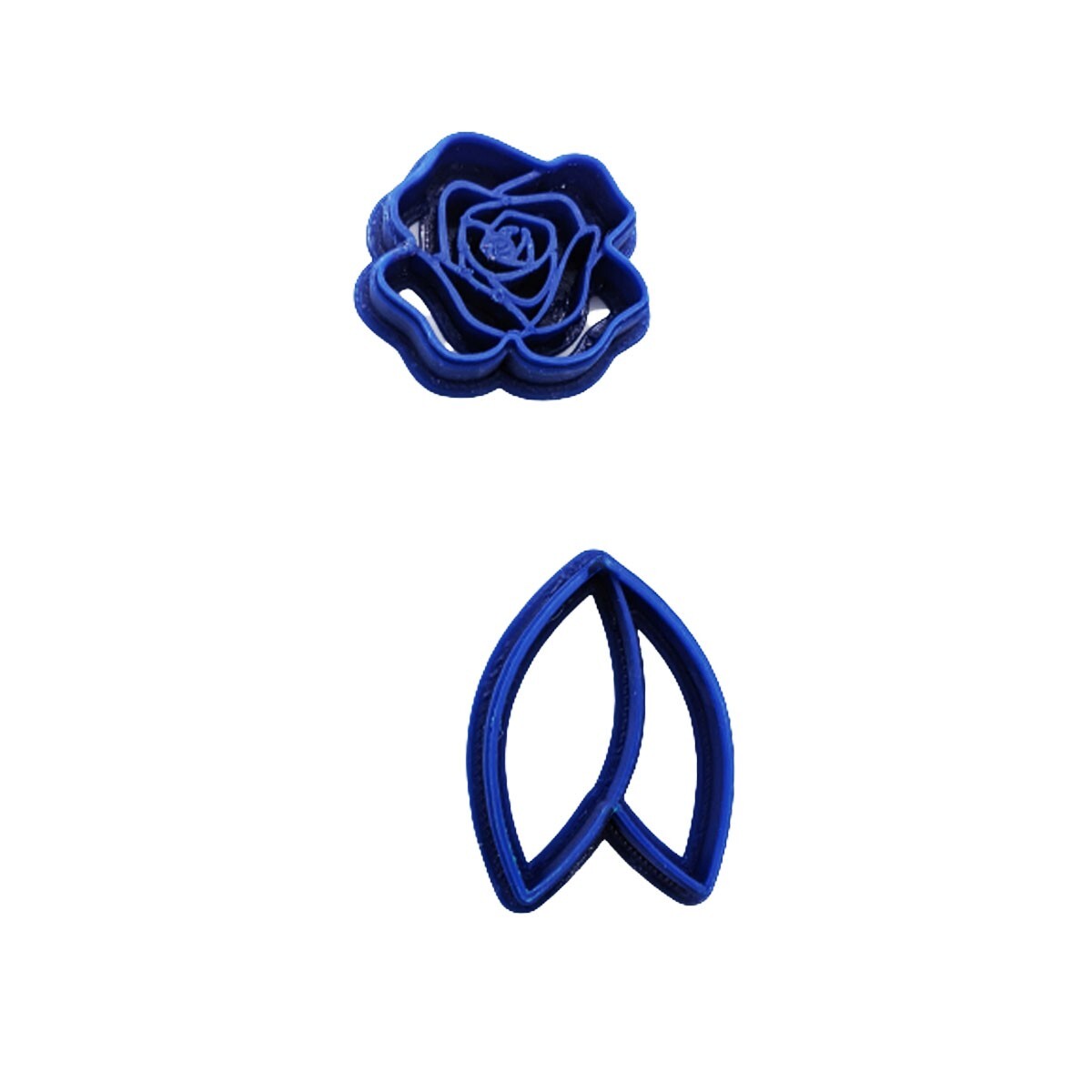 Rose and Leaf, Unique Polymer Clay Earring Cutter Set