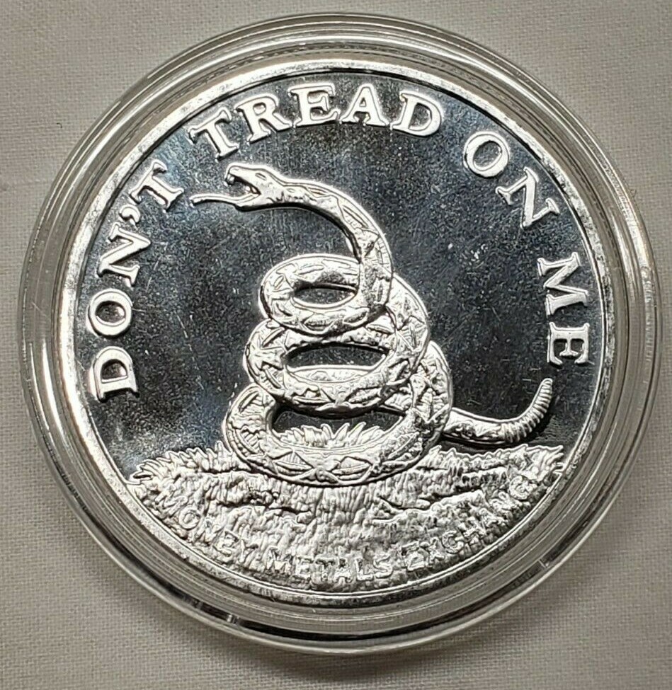 1oz Silver Don't Tread On Me Snake 1773 Boston Tea Party Silver Round Coin