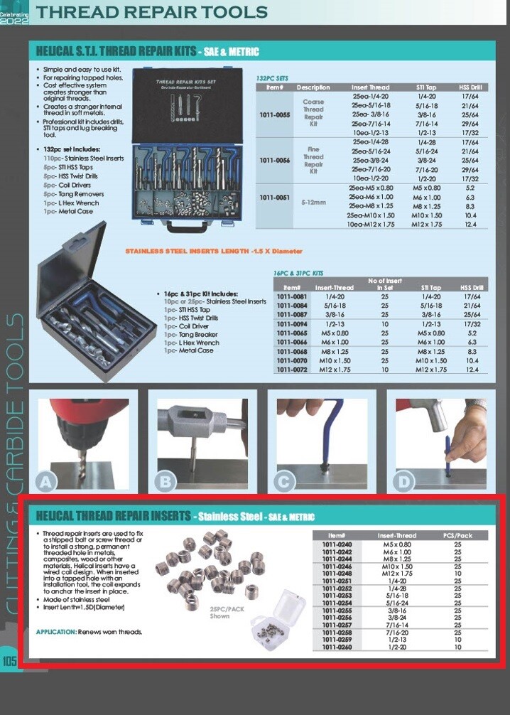 1/2-13 WIRE THREAD INSERTS (1011-0259)