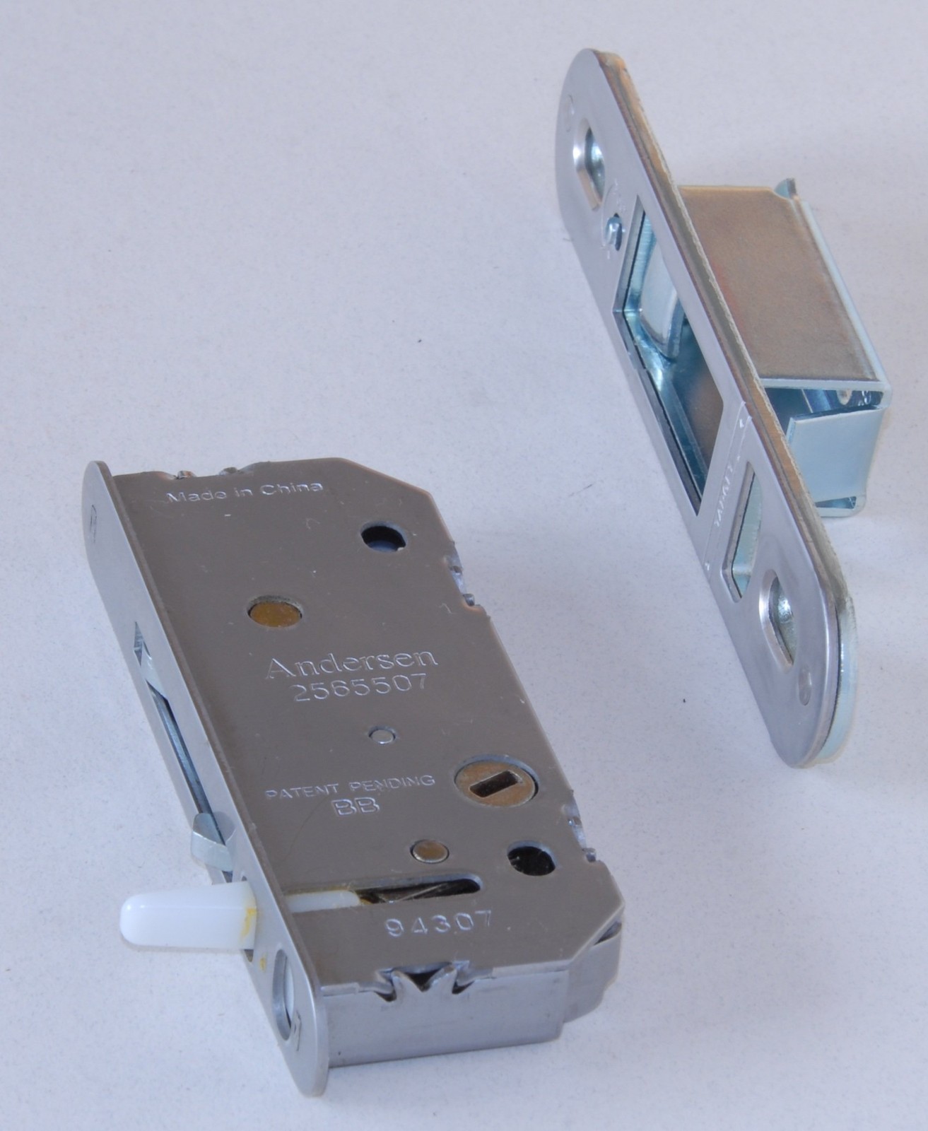 Andersen Reachout Lock and Receiver Kit (2 Panel) (1986 to Present) Silver