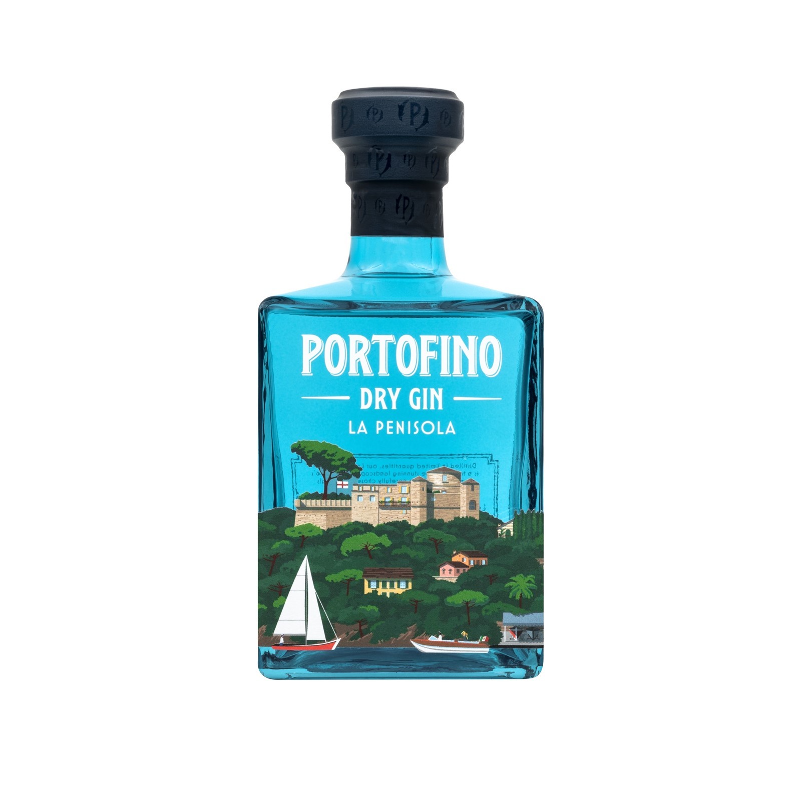Empty Bottle Portofino Peninsola Dry Gin Blue Italian Rivera Made in Italy Empty