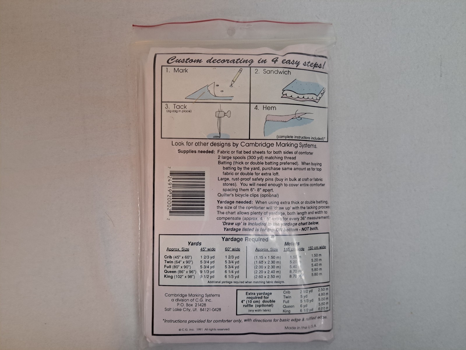 Cambridge Marking Systems - Fabric Template (Hearts) - New