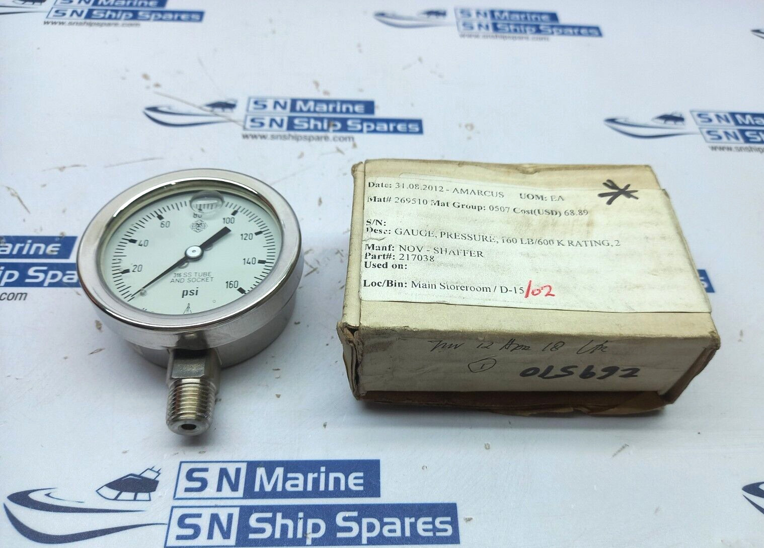 McDaniel 217038 Pressure Gauge 2-1/2” 0-160Psi NOV 217038