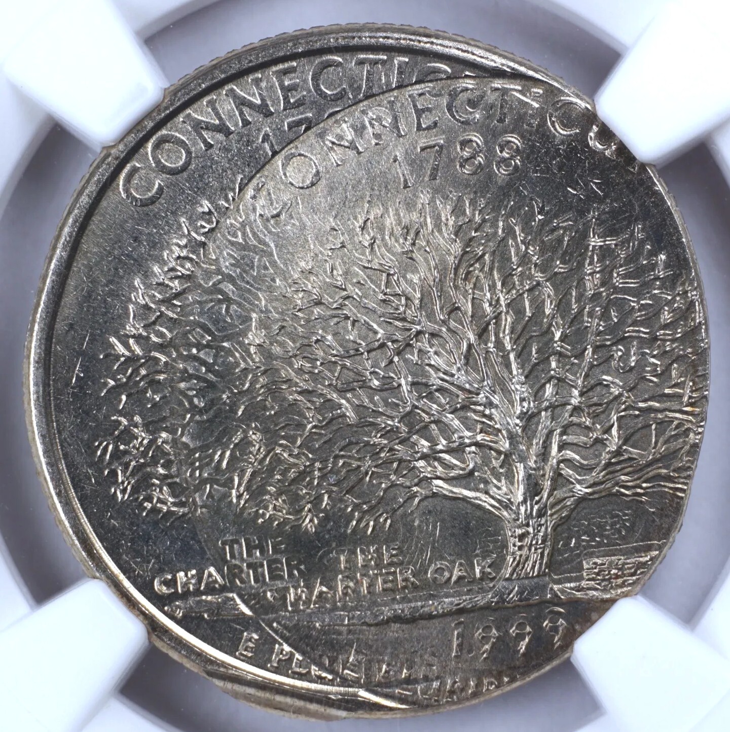 1999 25c Double Triple Multi Struck Connecticut Rare Mint Error Coin NGC MS65