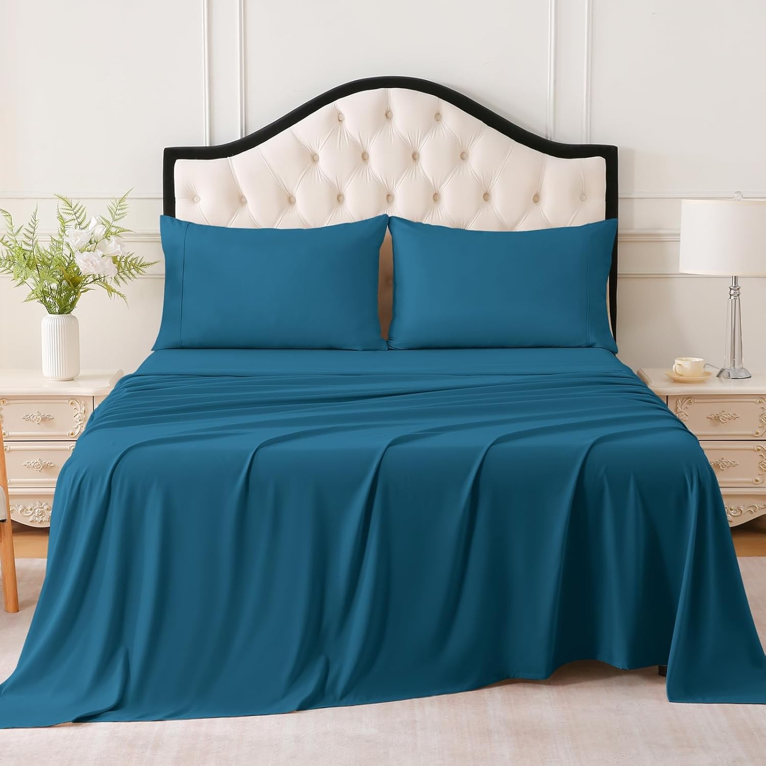 Full Bed Sheets Set Soft Breathable Bedding Sheet Set Sheets Set W/ 16" Deep