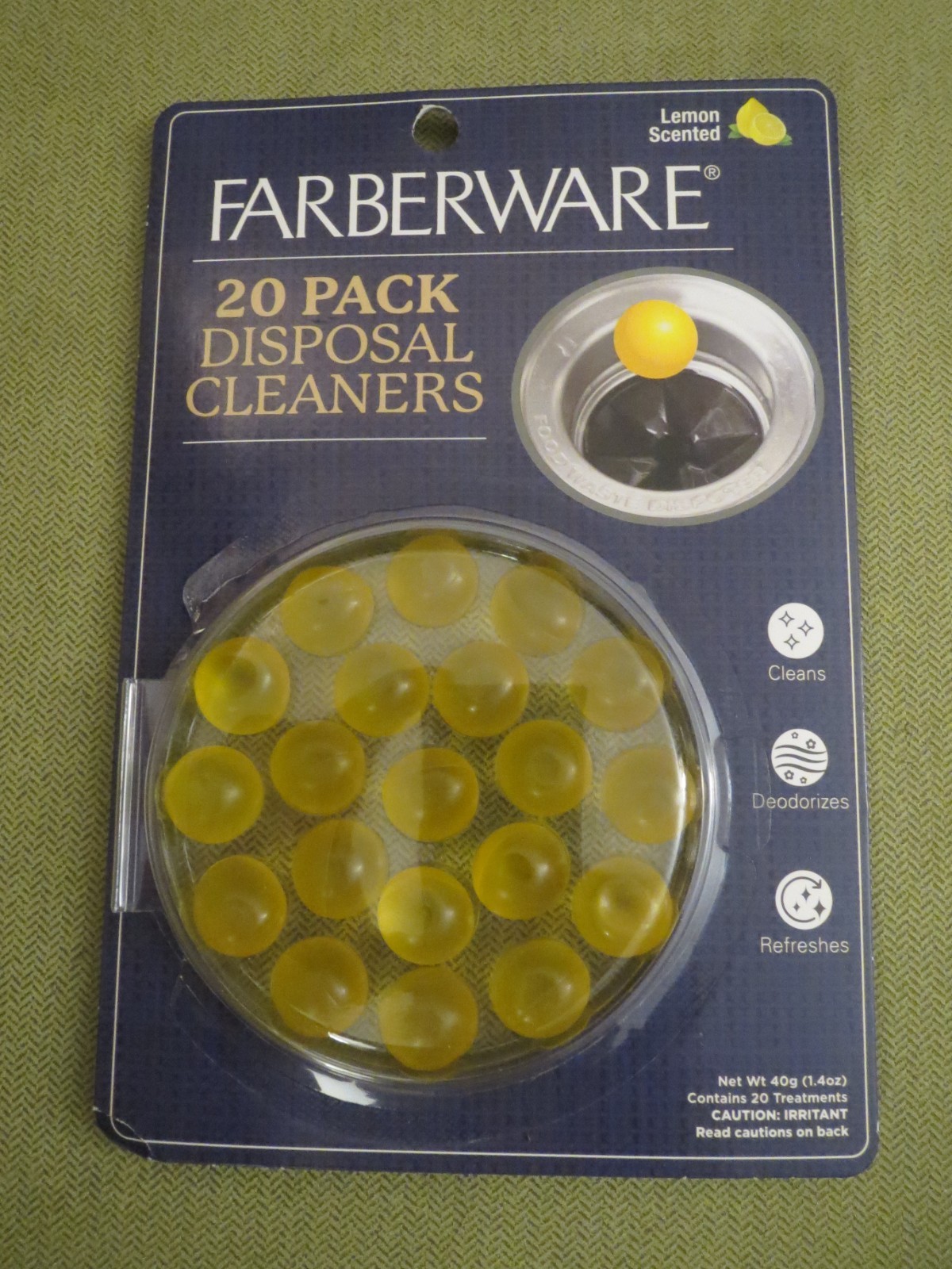 FARBERWARE Disposal Sink Cleaner Deodorizer Freshener Odor Eliminate Lemon 20 Ct