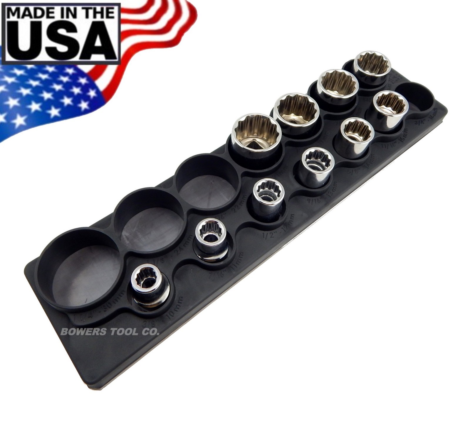 Mechanics Time Saver 1/2 Drive Magnetic SAE Shallow Socket Holder Organizer