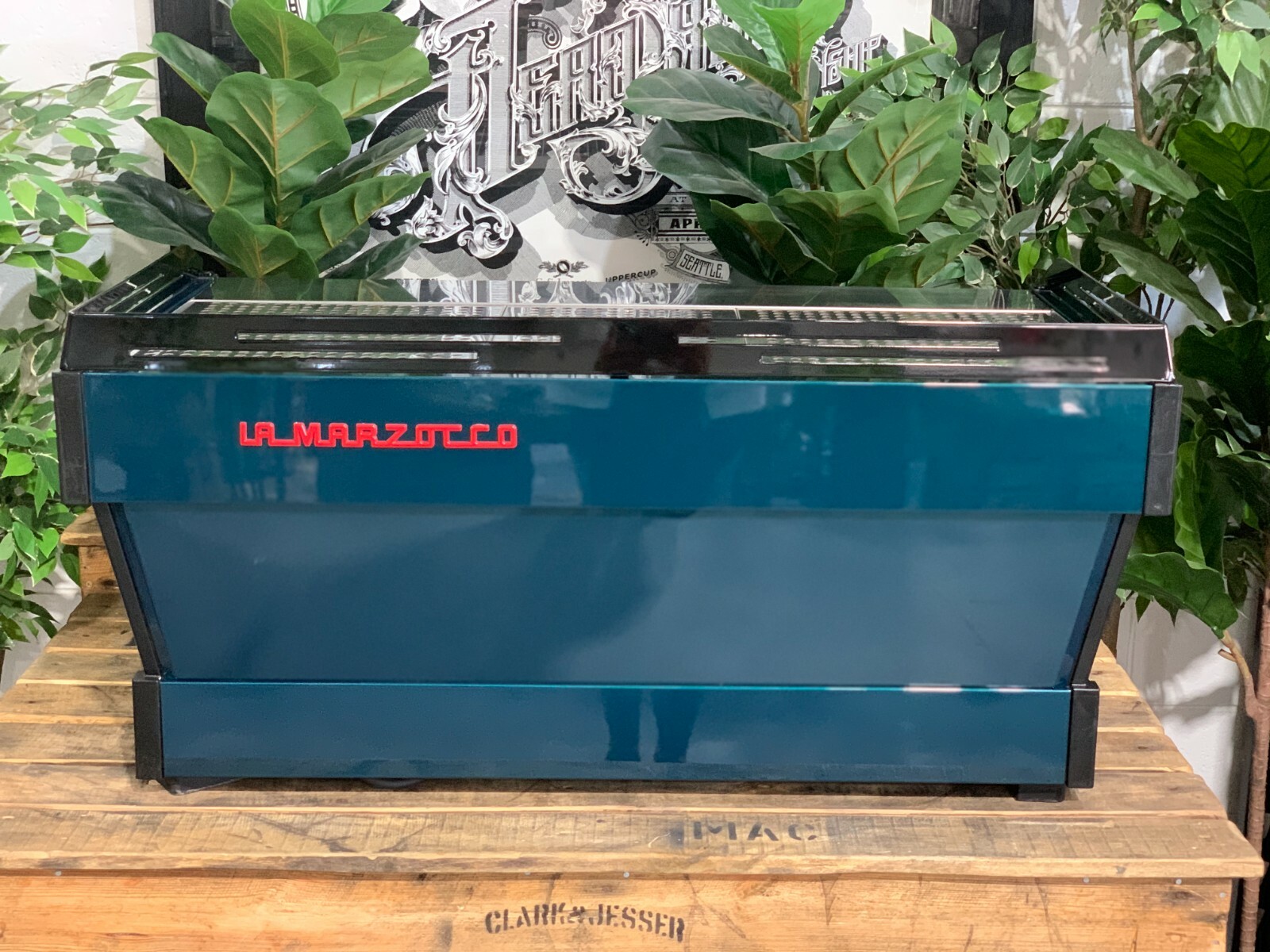 LA MARZOCCO LINEA PB 3 GROUP GOODWOOD GREEN ESPRESSO COFFEE MACHINE COMMERCIAL