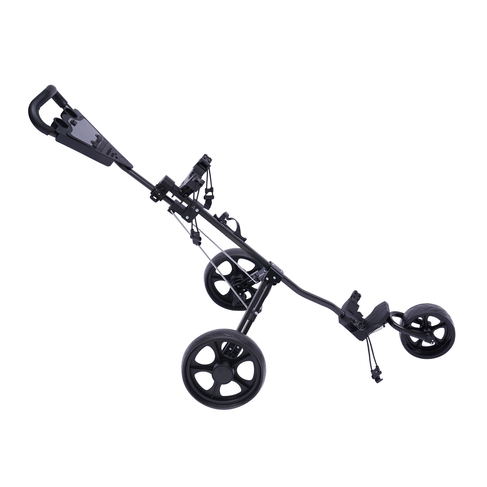 3 Wheel Golf Push Cart Folding Golf Walking Push Cart Roller Golf Bag Holder
