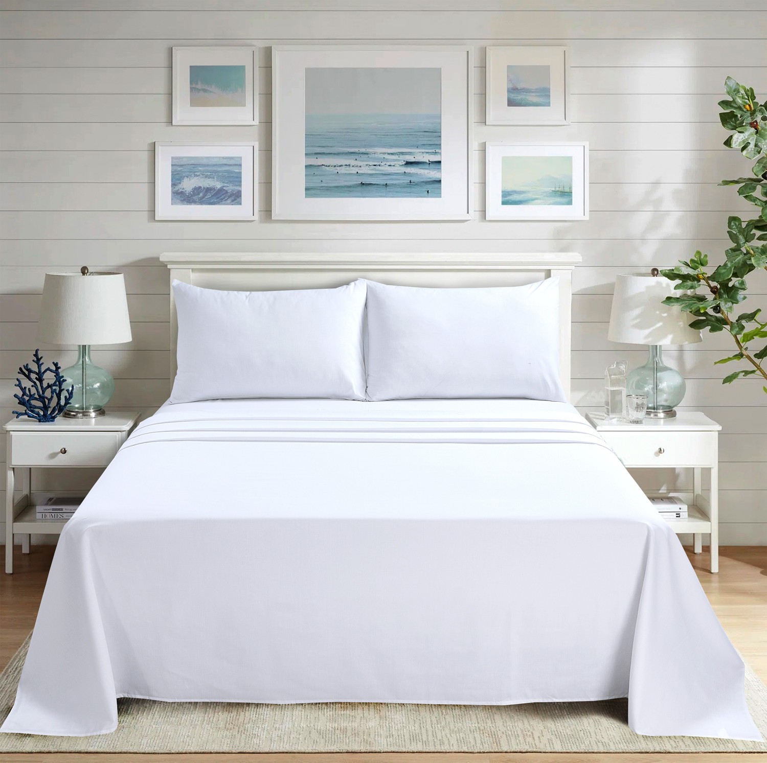 Hotel Luxury Flat Sheet Only, Soft Top Sheet Flat Bed Sheets USA Size Queen