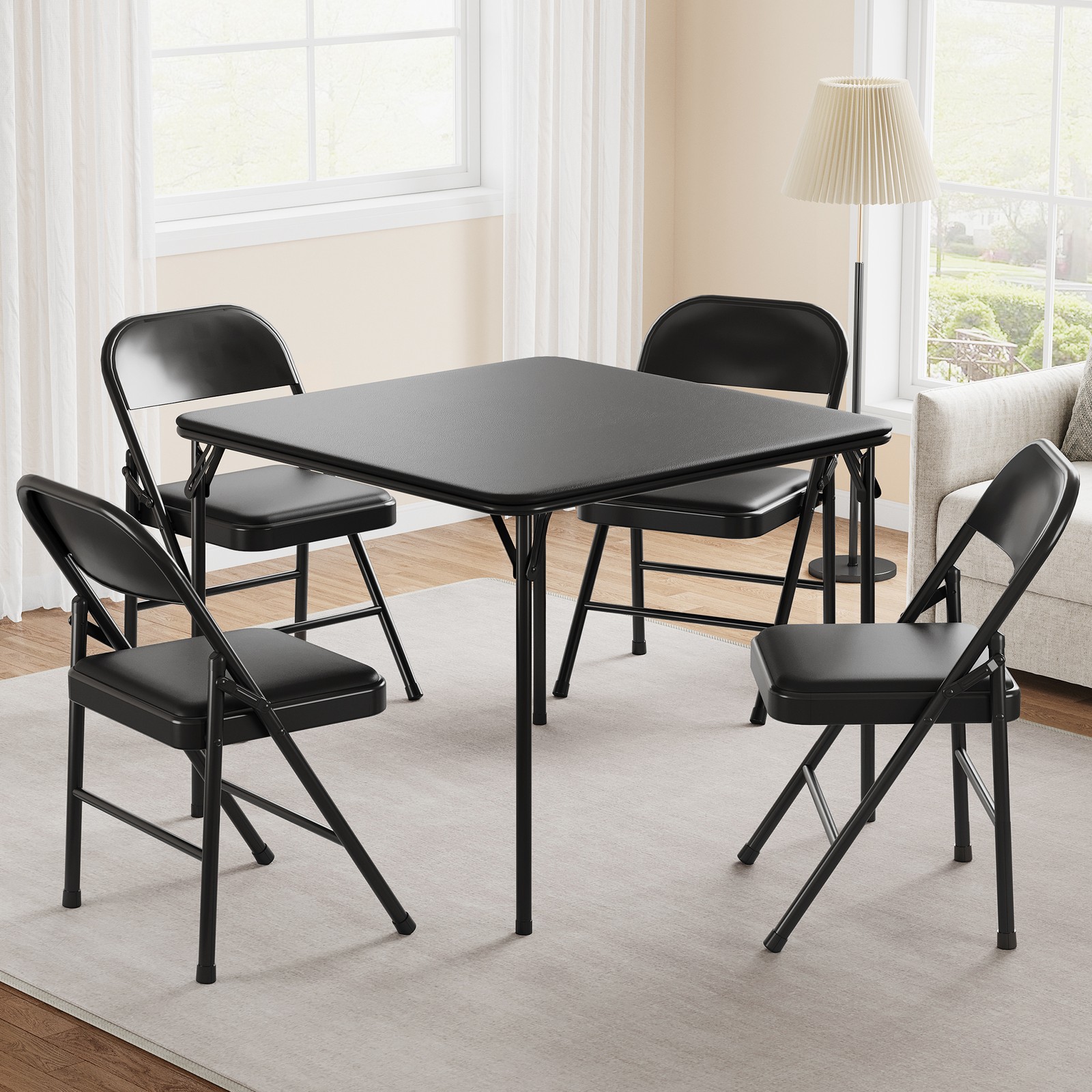 Portable Metal Folding Table Square Folding Table Folding Card and Chess Table