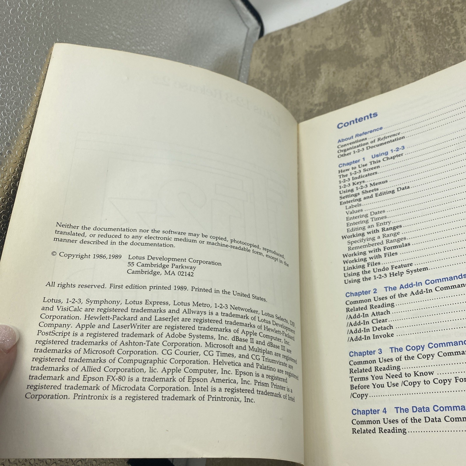 IBM LOTUS 123 RELEASE 2.2/ Reference—Manual Only