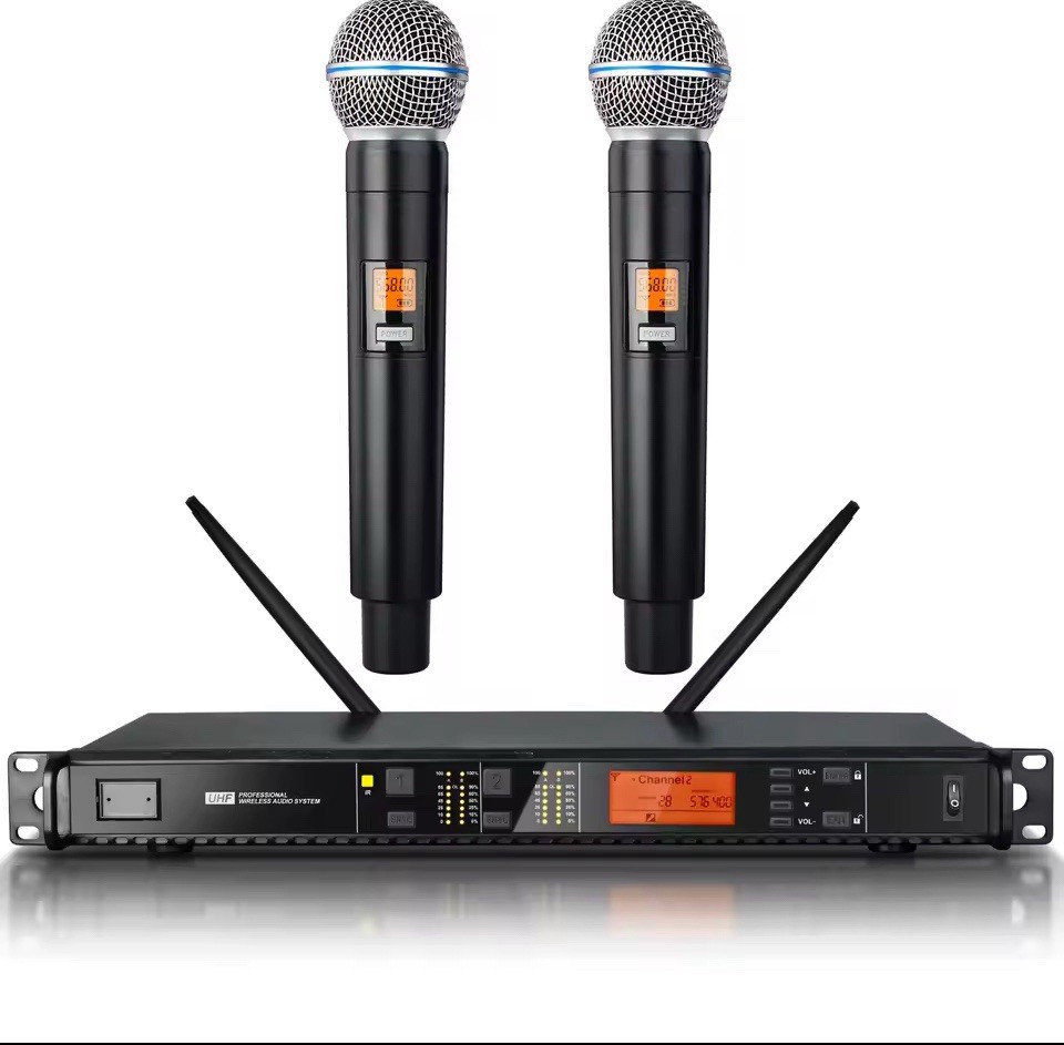 UX22 Professional Portable Microphone 2 Channel Handheld UHF Wireless Microphone