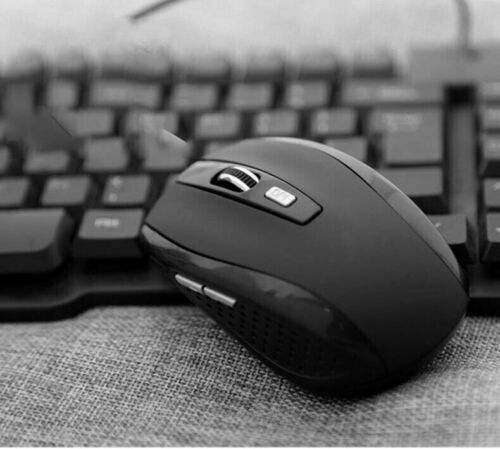 Black Wireless Mouse Optical USB Laptop PC Computer 2.4GHZ DPI
