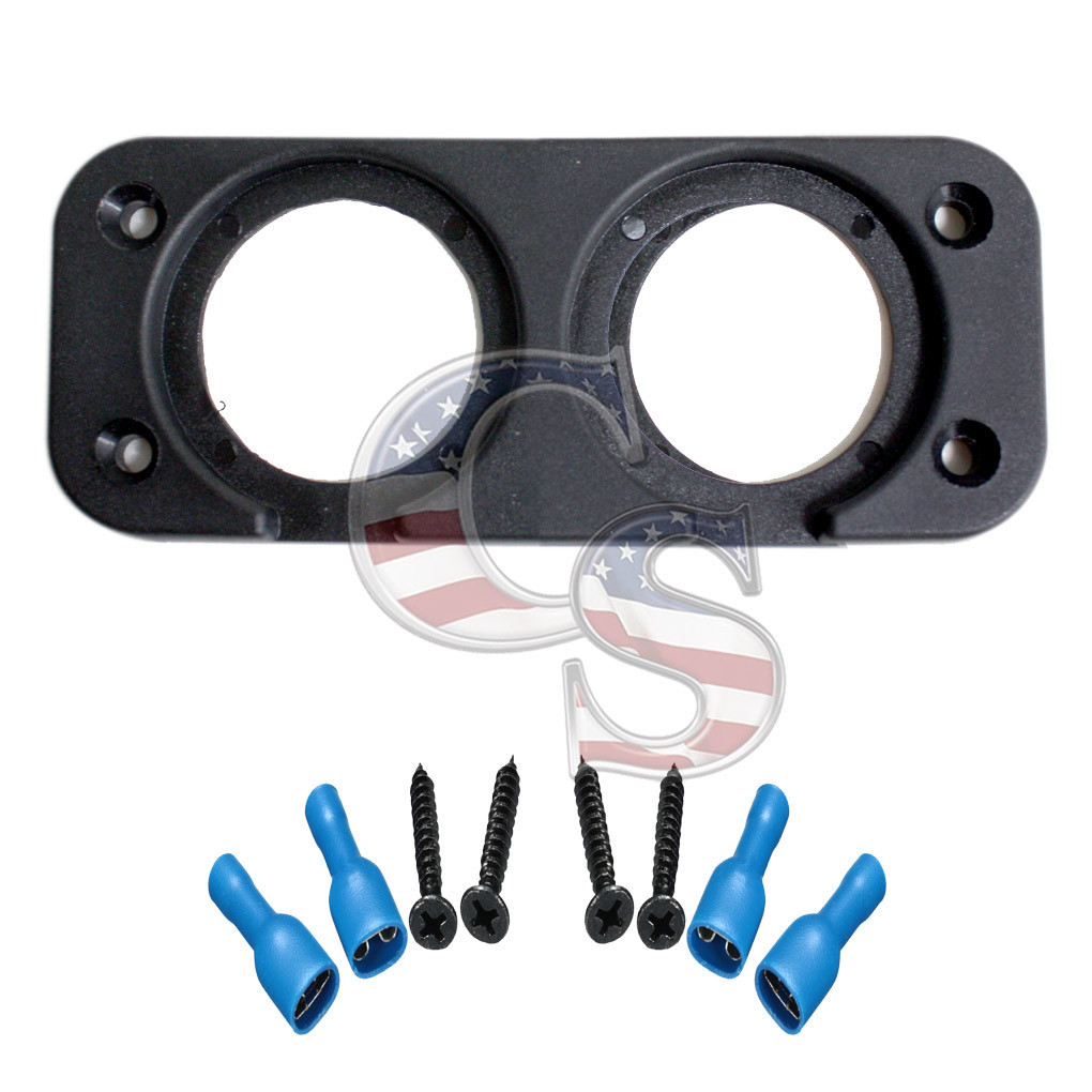 2 Holes Flat Panel Base USB Socket/Voltmeter/Power Socket Holder Car Truck Boat