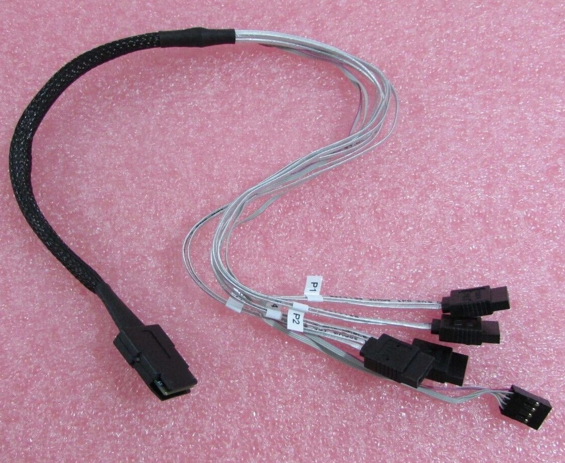2  ~ Data Storage Cables I3647-.5M-XC Mini SAS SFF-8087 to SATA x4 Breakout .5M